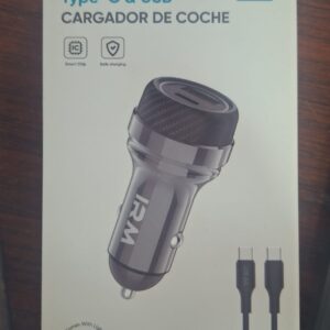 CARGADOR DE AUTO DOBLE 45W CON CABLE TIPO C A C IRM