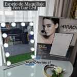 ESPEJO PARA MAQUILLAJE CON LUZ LED 12