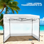 LONA LATERAL 3X3 TRANSPARENTE BLANCA